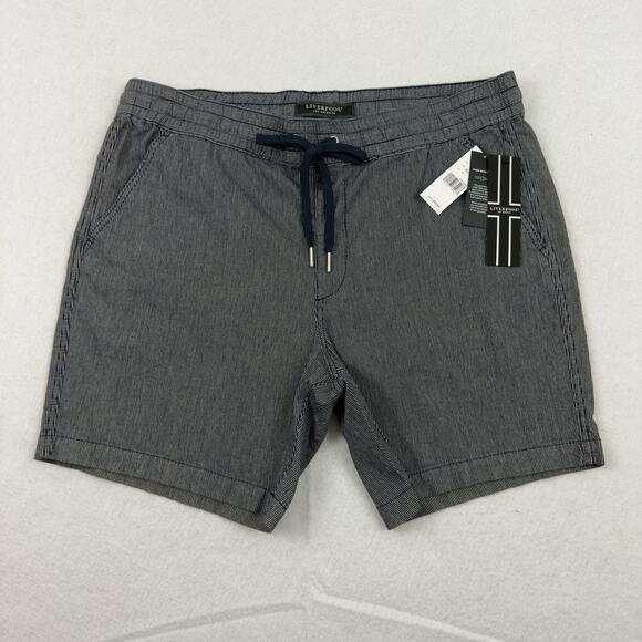 LIVERPOOL Los Angeles Mens XL The Drawstring Shorts Navy Ivory Stripe $89 - Picture 3 of 12